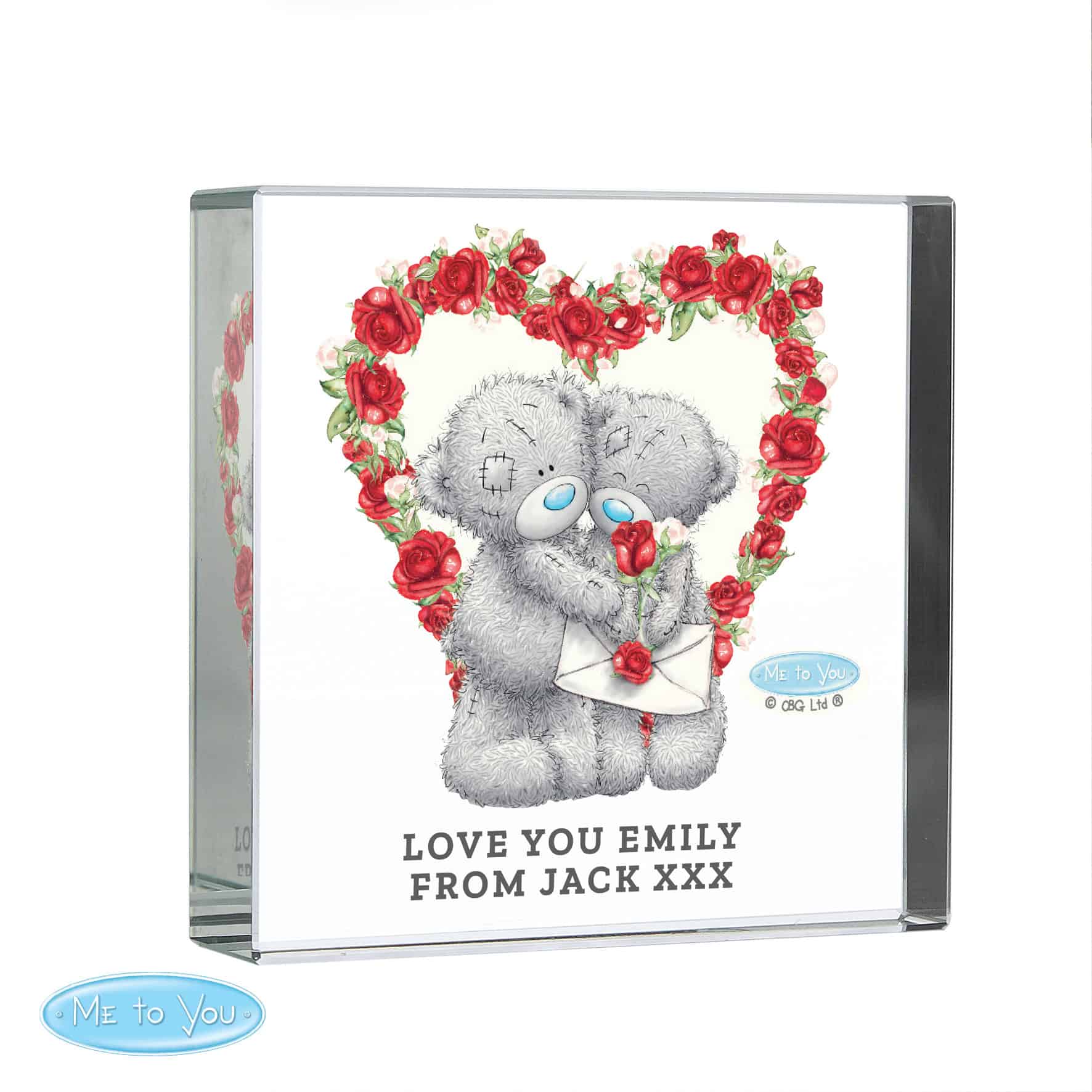 Personalised Me to You Heart Token | Crystal Valentine's Gift