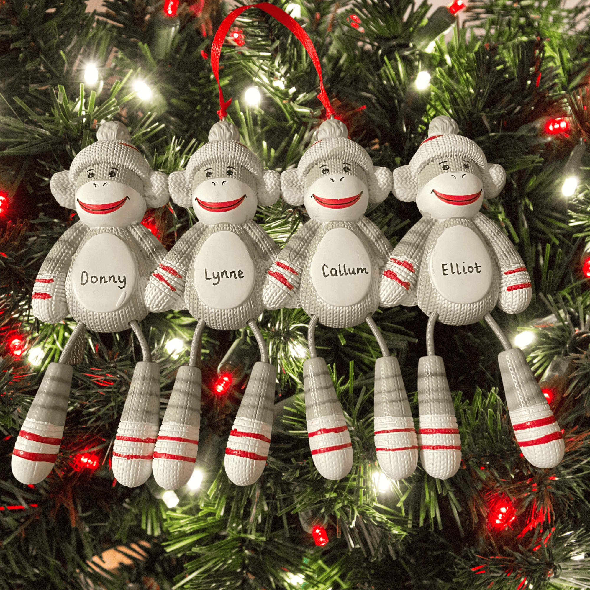 Personalised Monkey Christmas Tree Decoration – 2-5 Names