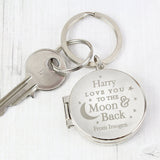 moon and back photo keyring