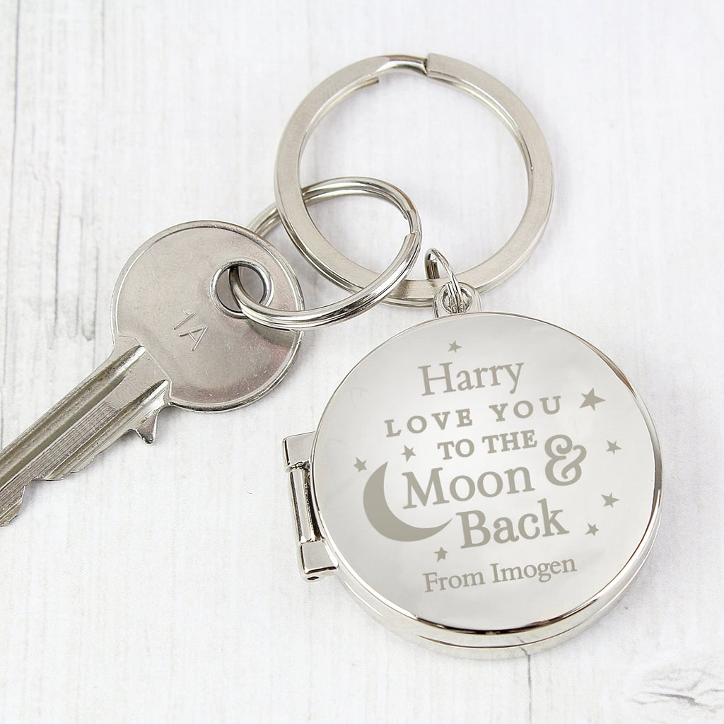 moon and back photo keyring