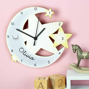 personalised moon and stars clock