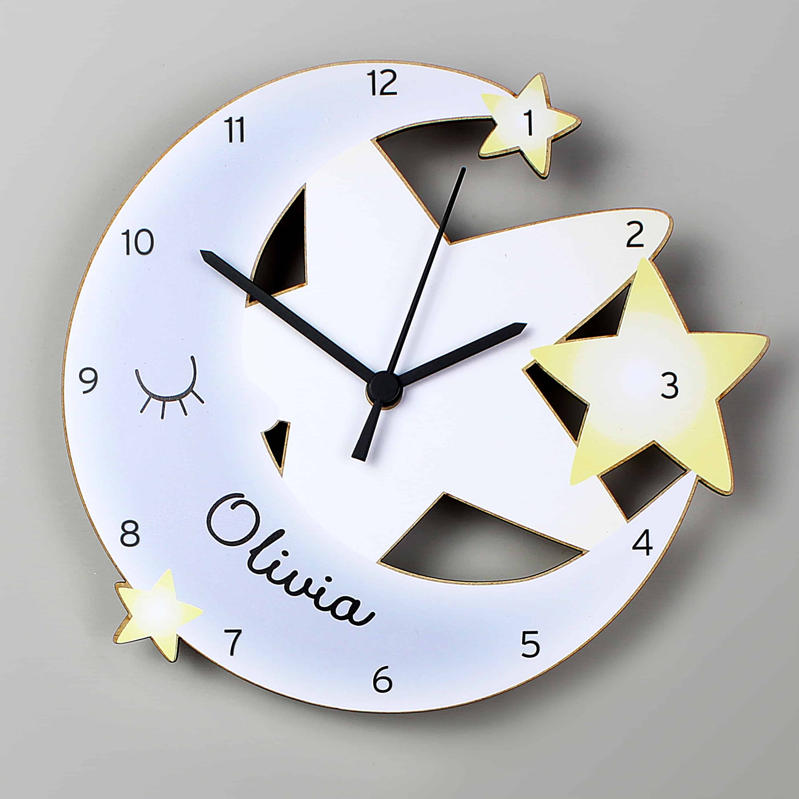 personalised moon and stars clock
