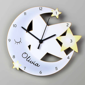 personalised moon and stars clock