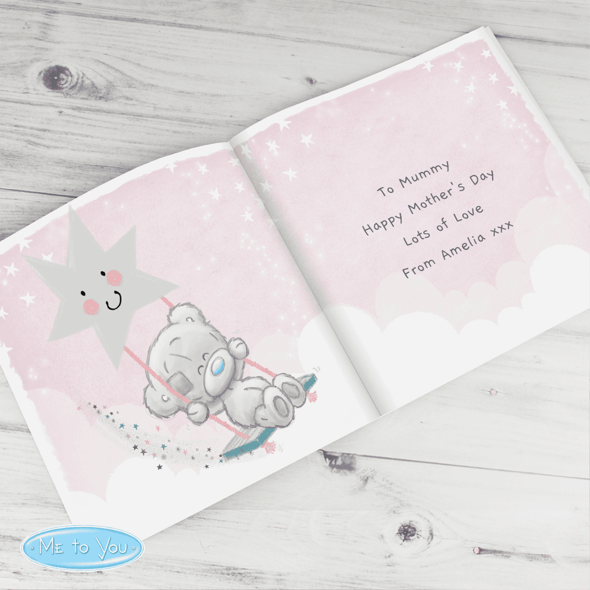 personalised mummy poem book showing illustrations on the inside of the book