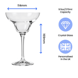 personalised margarita glass with name and heart design