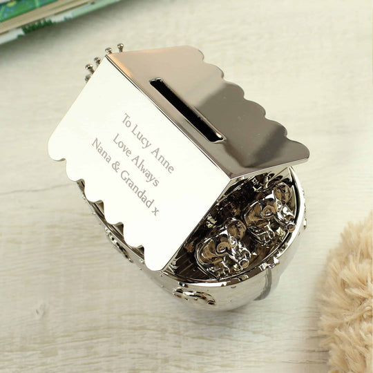 Personalised Silver Noah's Ark Money Box | CalEli Gifts
