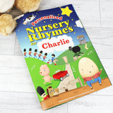 personalised nursery rhyme children's book showing the child's name on the front cover