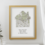 Personalised Present Day Map Oak Framed Print