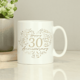 personalised pearl wedding anniversary cermaic mug