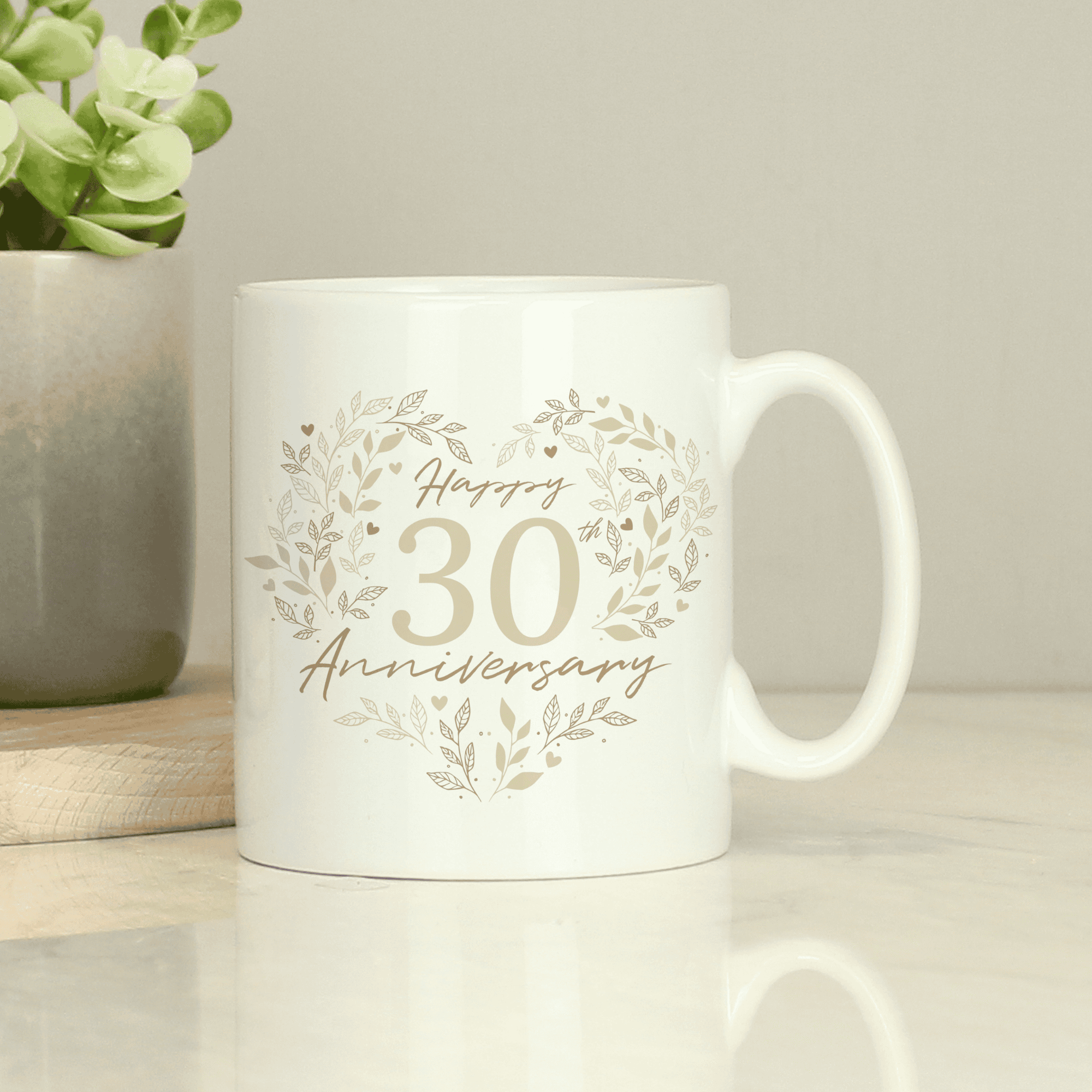 personalised pearl wedding anniversary cermaic mug