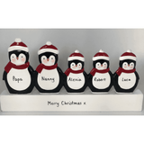 personalised penguin mantle for a family of 5