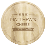 perfectly aged wooden round chopping board