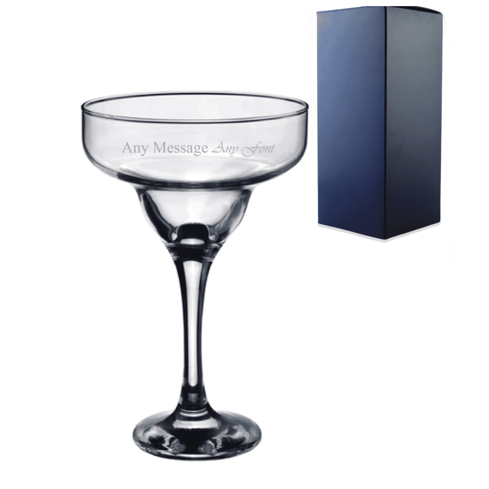 personalised 295ml margarita glass engraved with any message