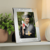 personalised graduation 5x7 photo frame with any message engraved over 2 lines under the photo
