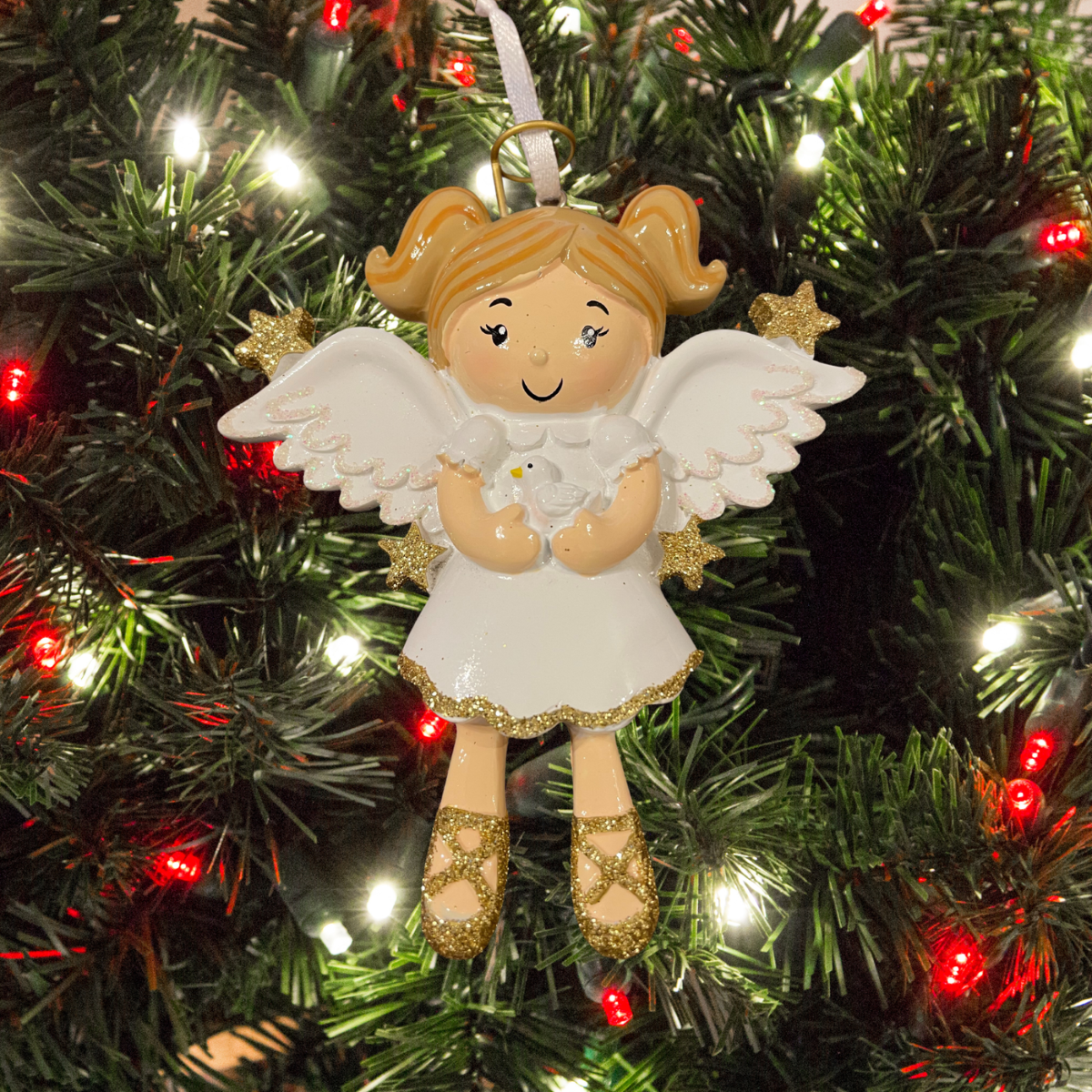personalised angel christmas tree decoration
