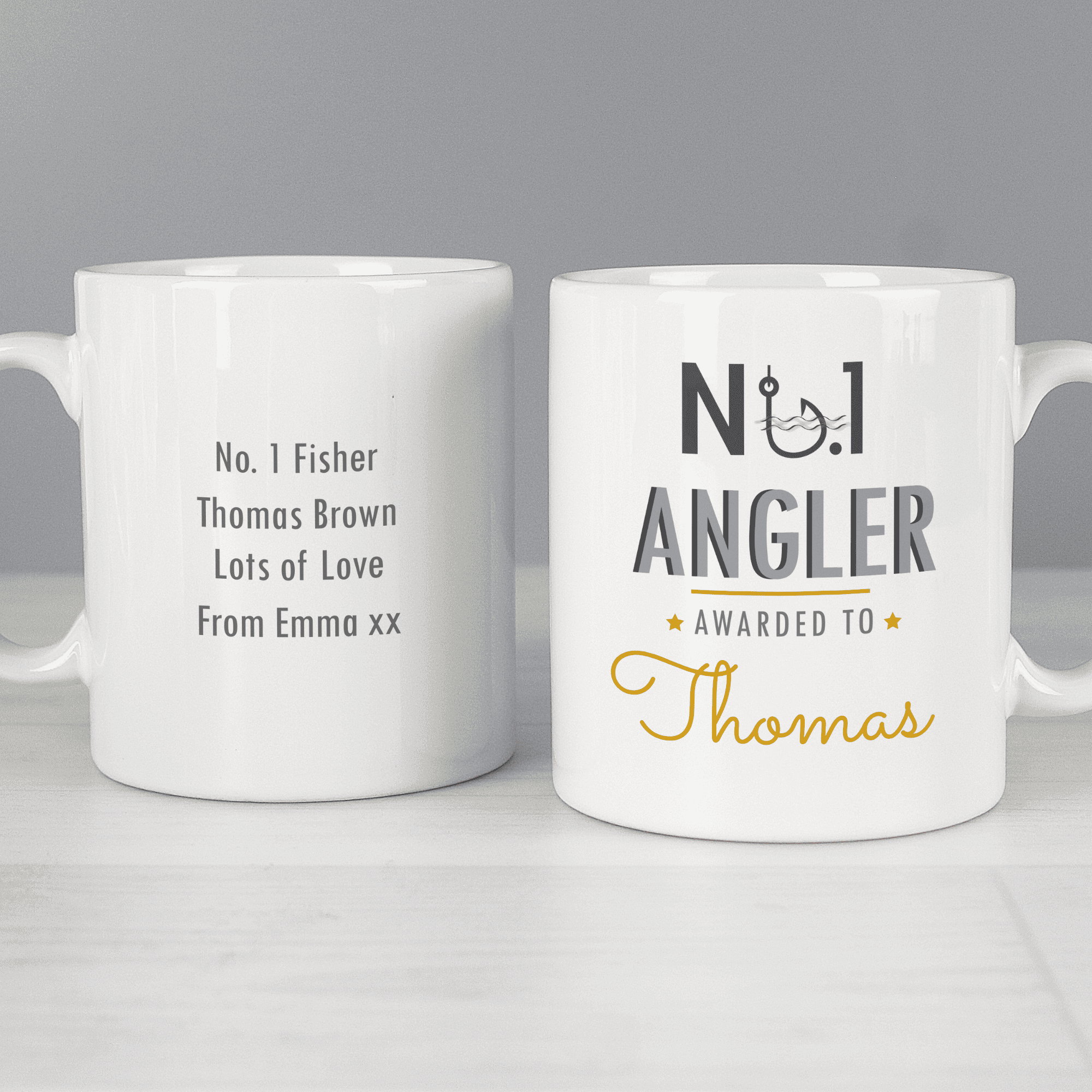 personalised number 1 angler mug