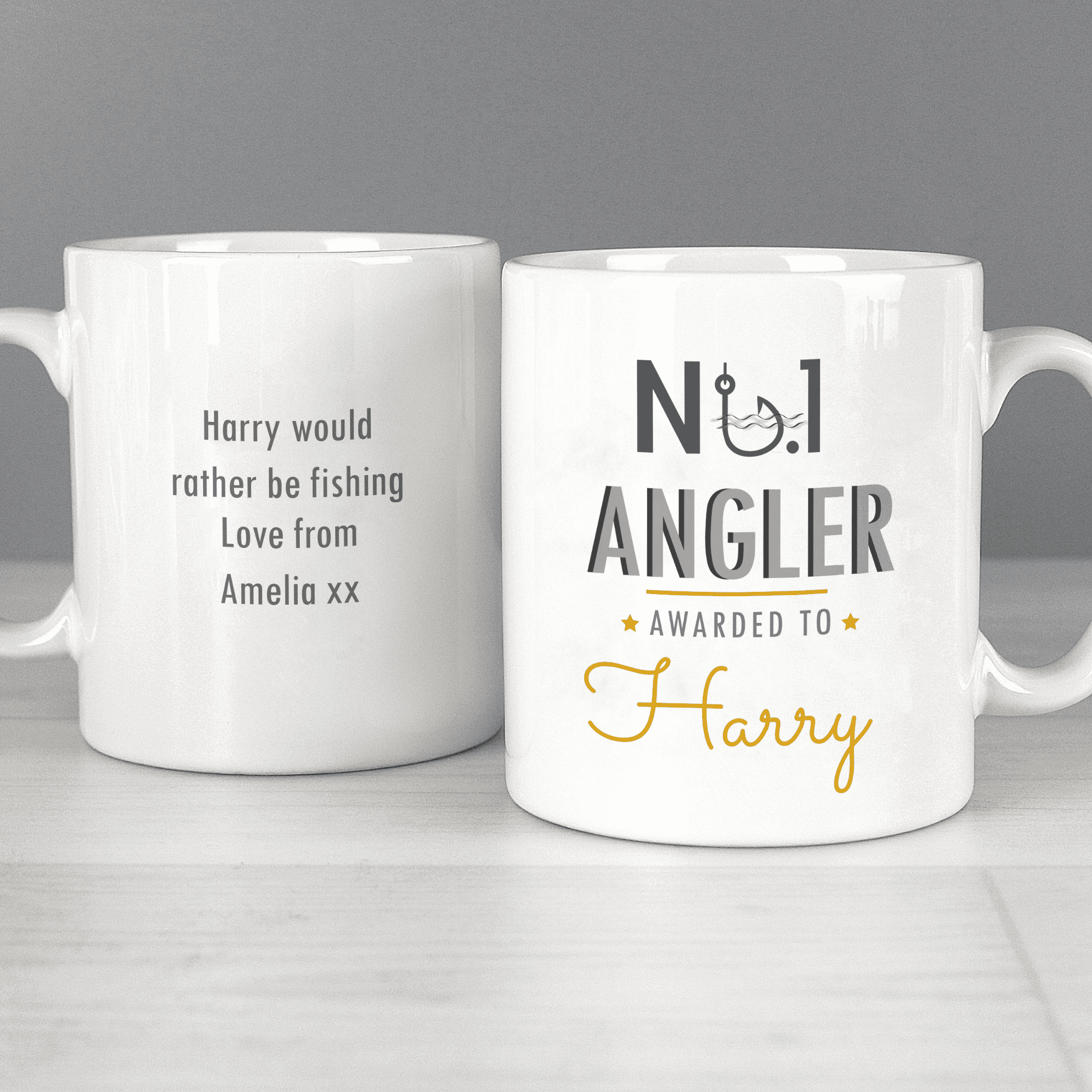 personalised number 1 angler mug