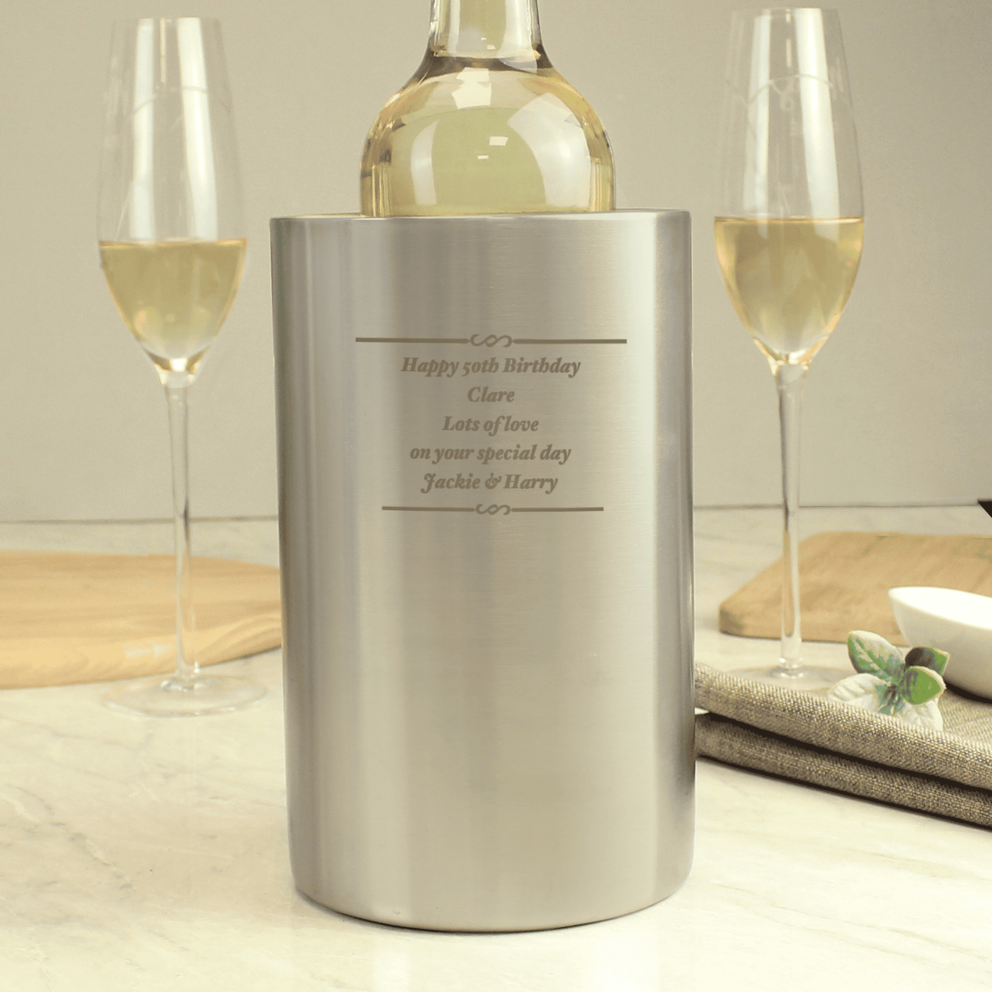 personalised any message wine cooler