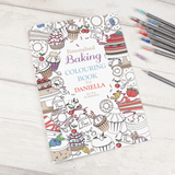 personalised colouring book with the name personalised on the front