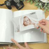personalised bunny photo album showing the inside of the album