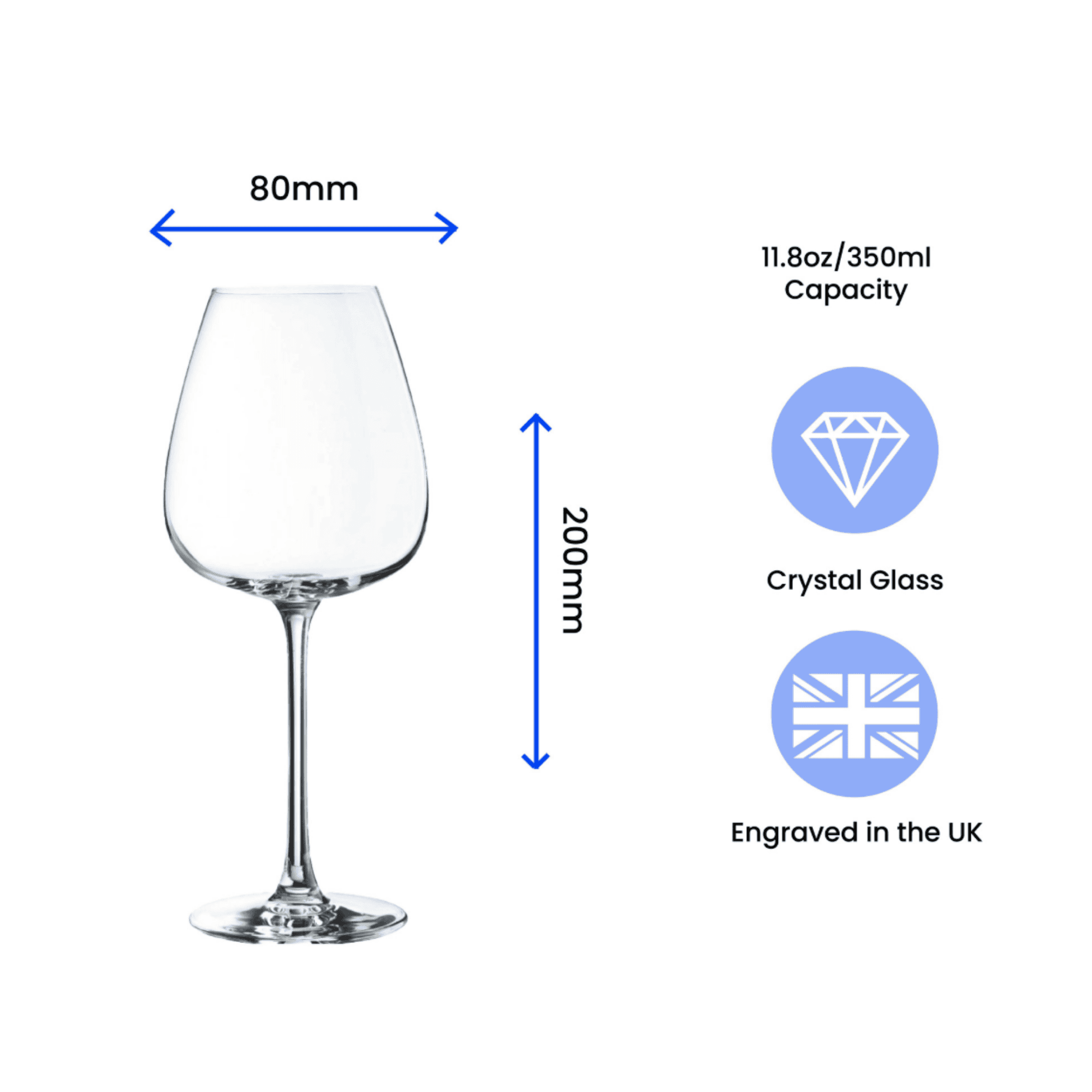 personalised red wine glass engraved with any message over 4 lines.