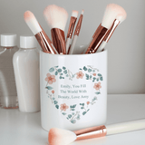 personalised floral heart storage pot with any message over 3 lines
