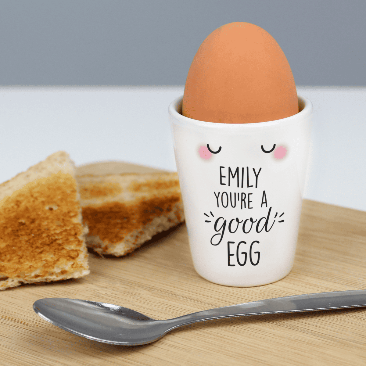 you're a good egg personalised white egg cup