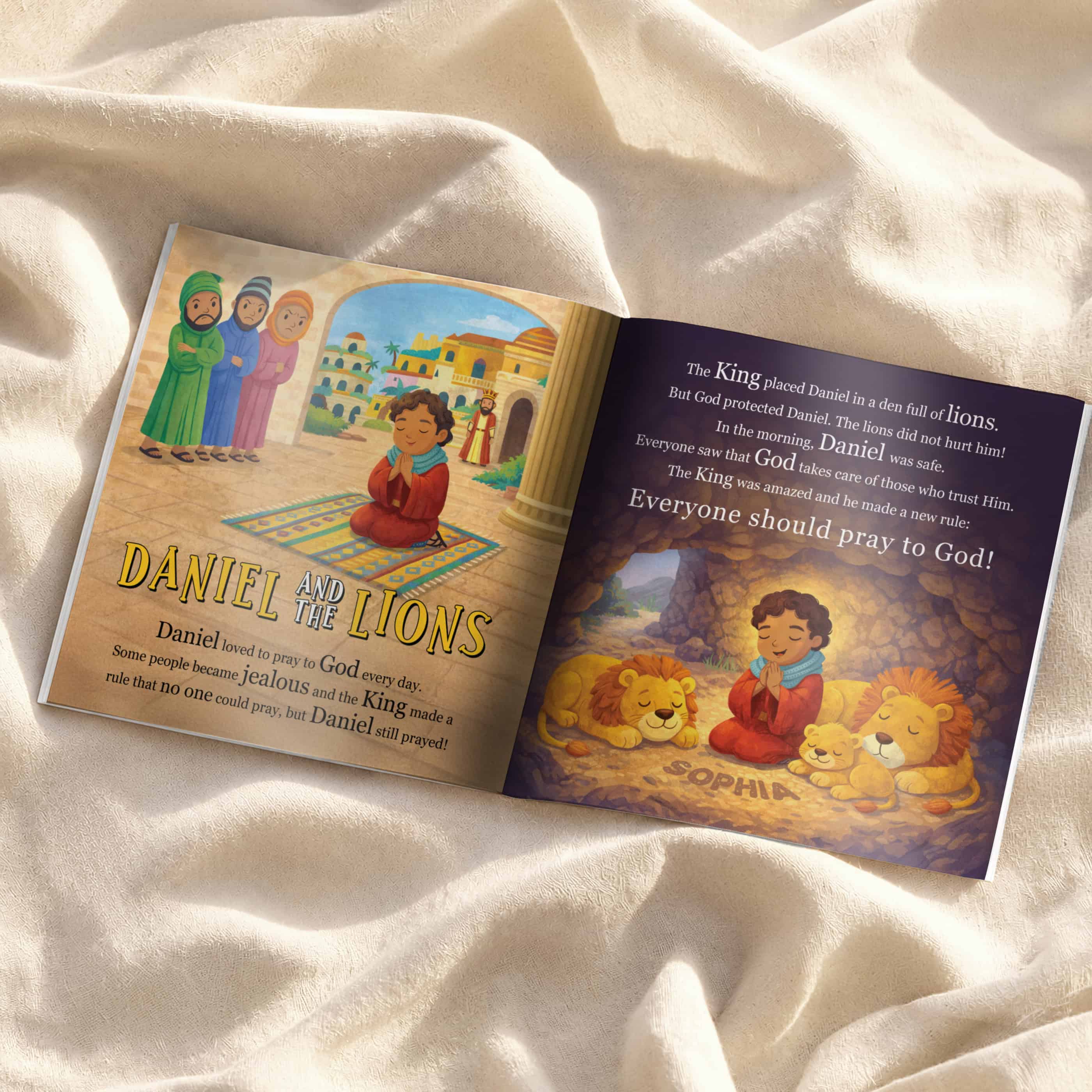 personalised childrens bible stories showing pages inside