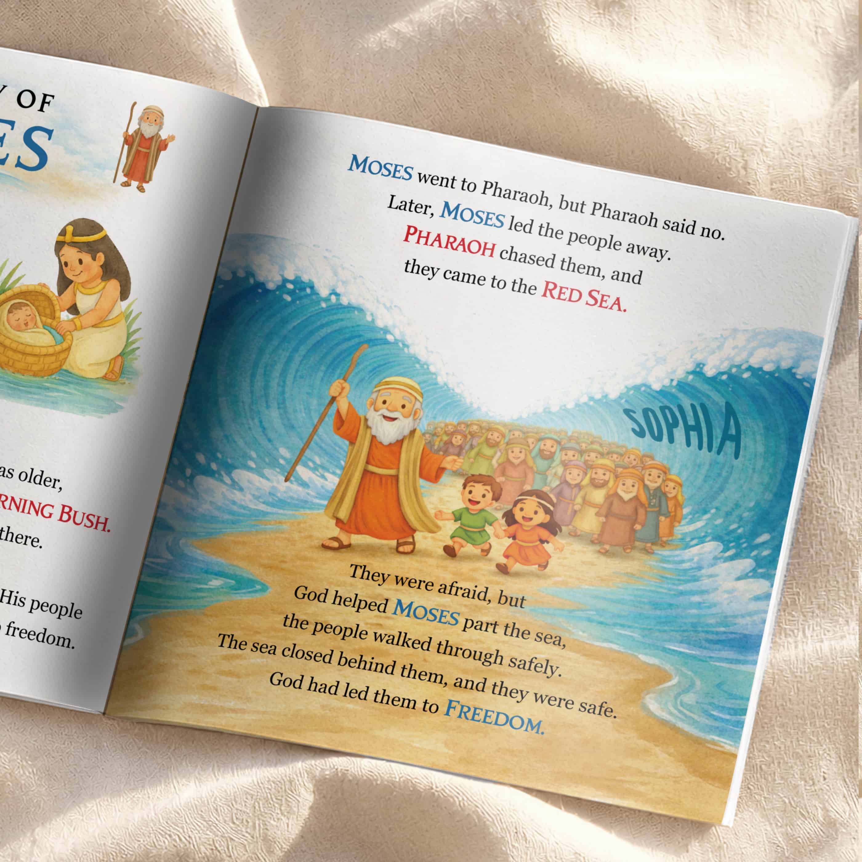 personalised childrens bible stories showing pages inside