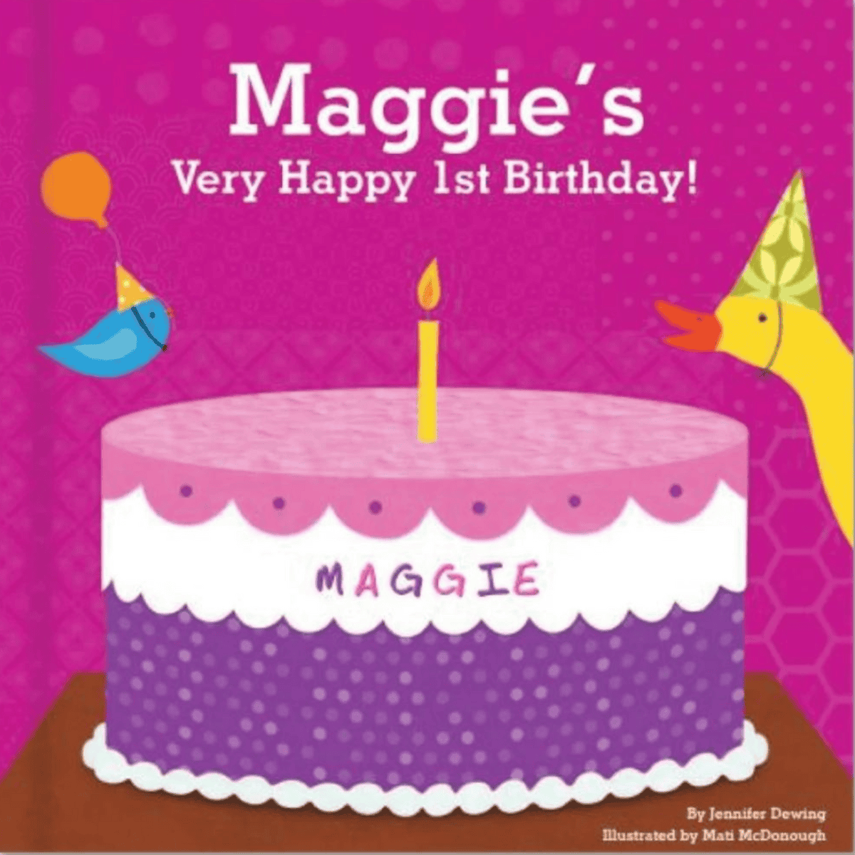 personalised birthday board book with child's name on the front cover in this image