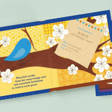 personalised birthday board book with an image of the illustrations inside the book
