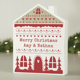 Personalised Christmas Fair Isle House Ornament