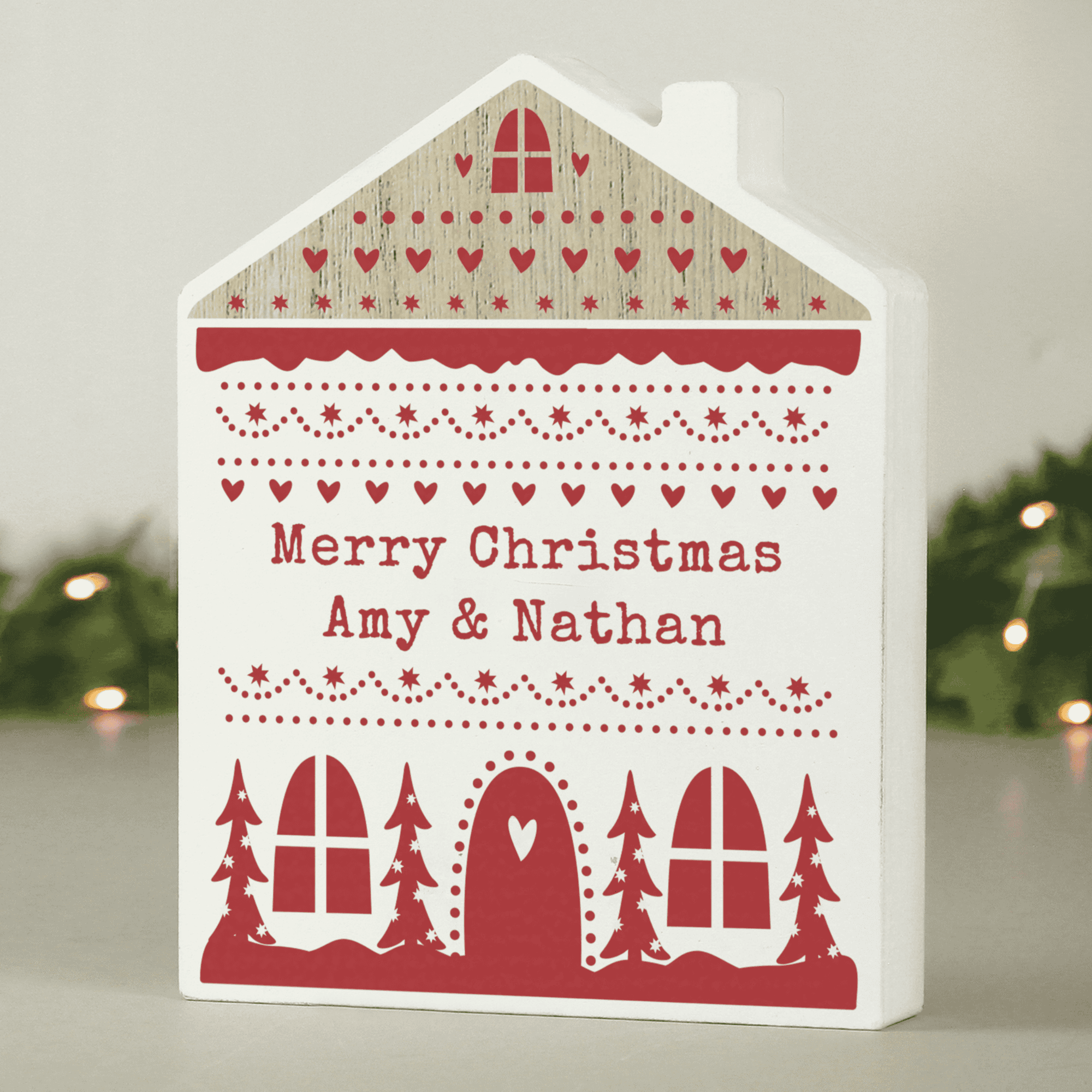 Personalised Christmas Fair Isle House Ornament