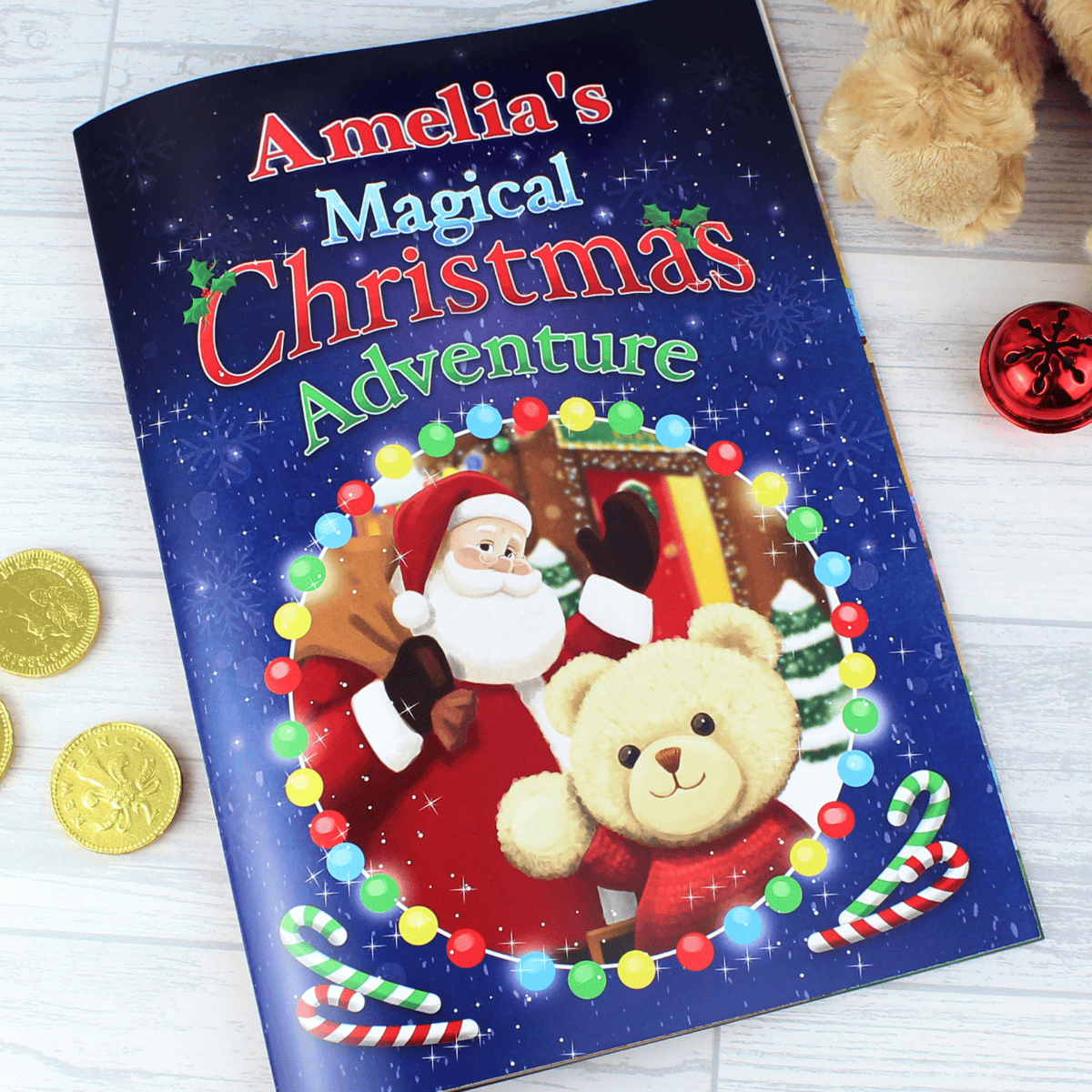 personalised christmas story book showing the front cover