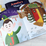 personalised christmas story book showing the inside of the book