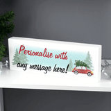 Personalised Christmas wooden block sign showing that it can be personalised over 2 lines