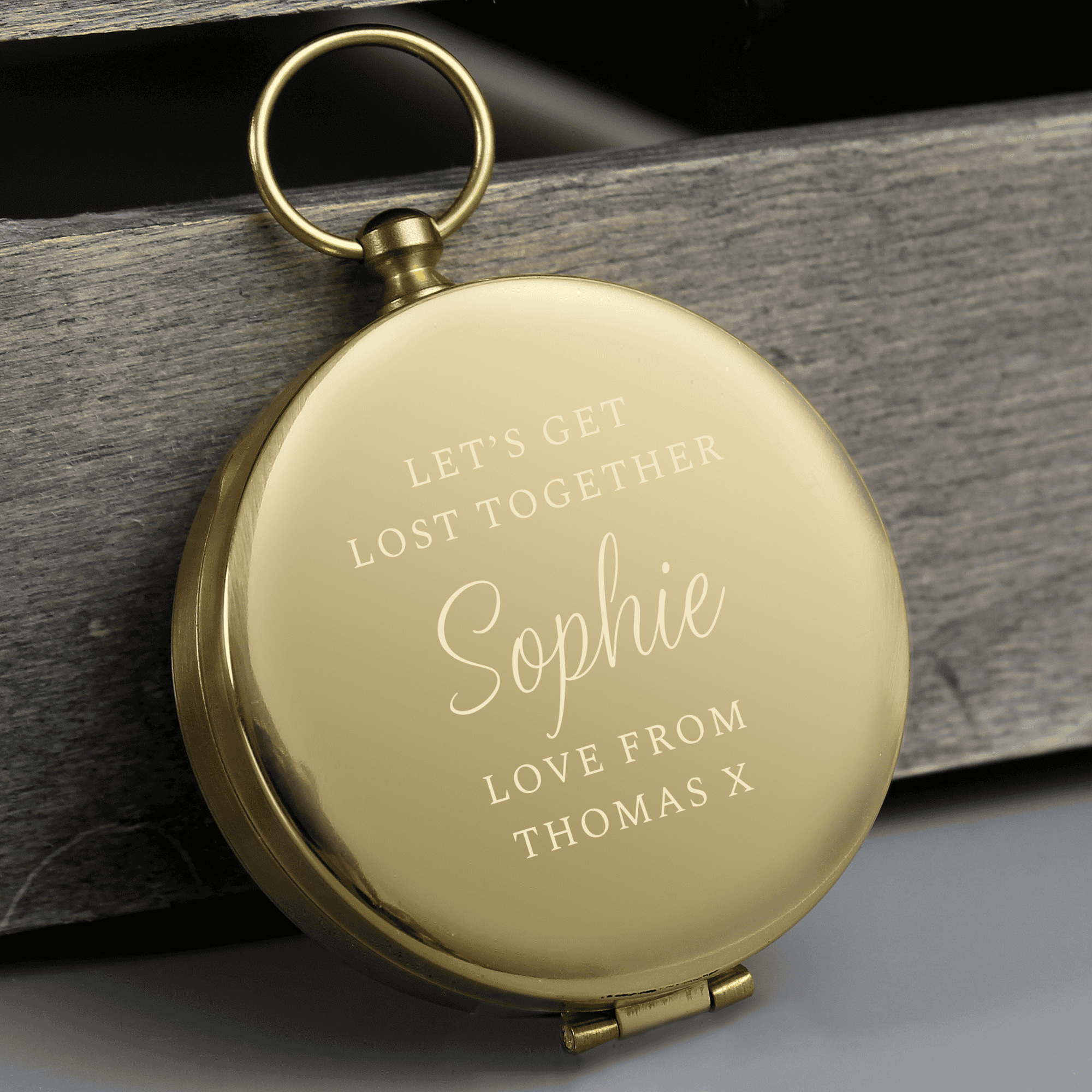 personalised classic compass engraved with any message over 5 lines