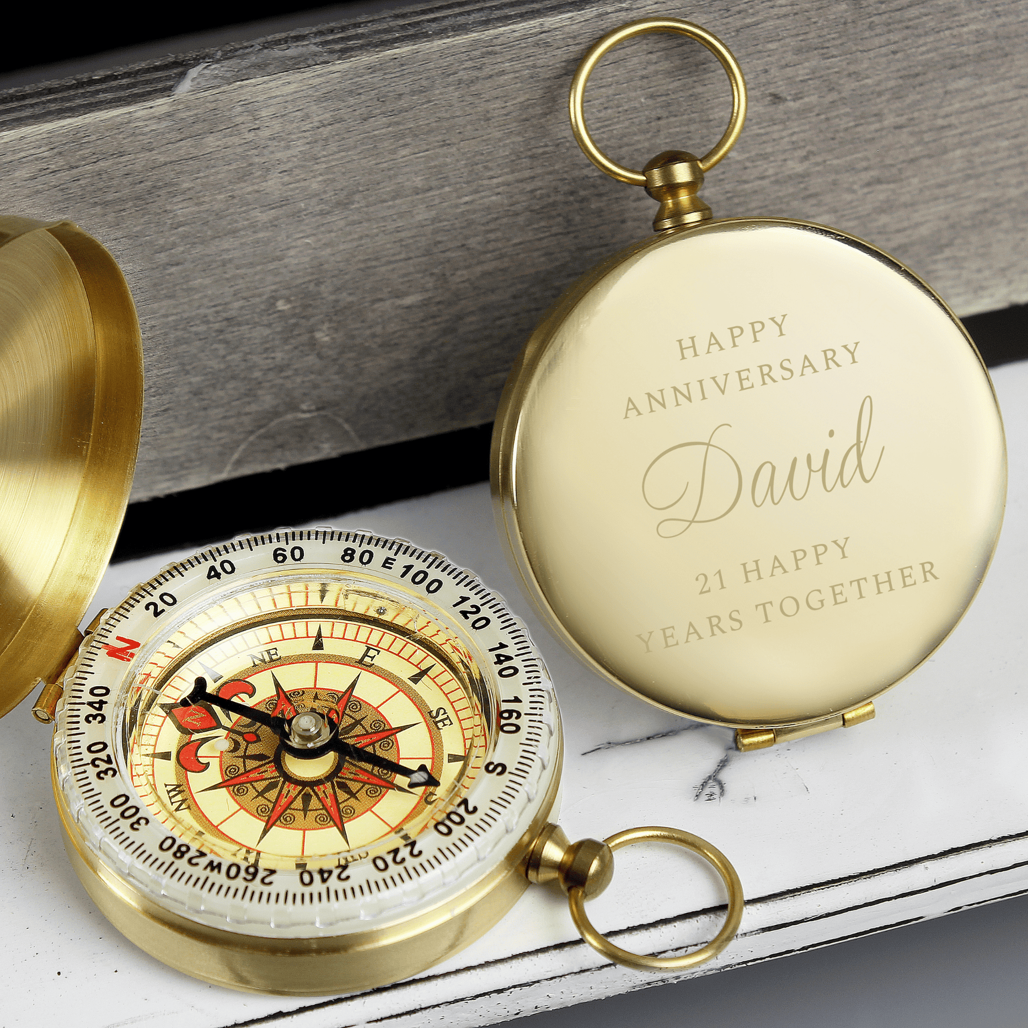personalised classic compass engraved with any message over 5 lines