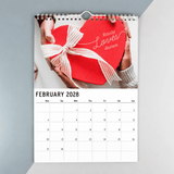 personalised couple calendar with the couples names on each month