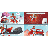 inside pages of the illustrated cartoon book super dad personalised the way you want