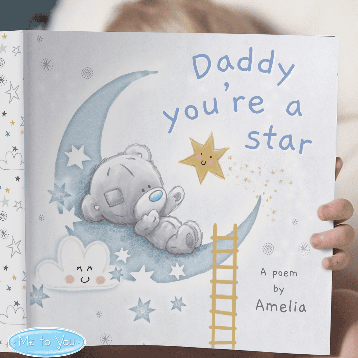 personalised daddy you're a star poem book front cover