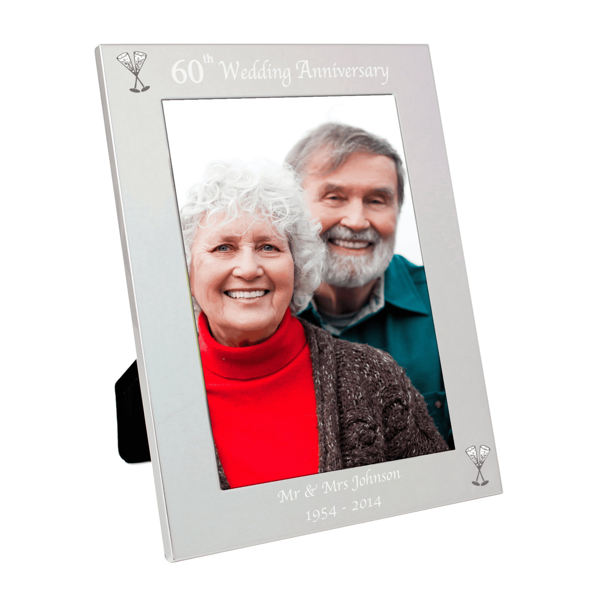 personalised 5x7 photo frame engraved with any message over 2 lines underneath the image