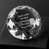 personalised diamond paperweight engraved with any message over 5 lines