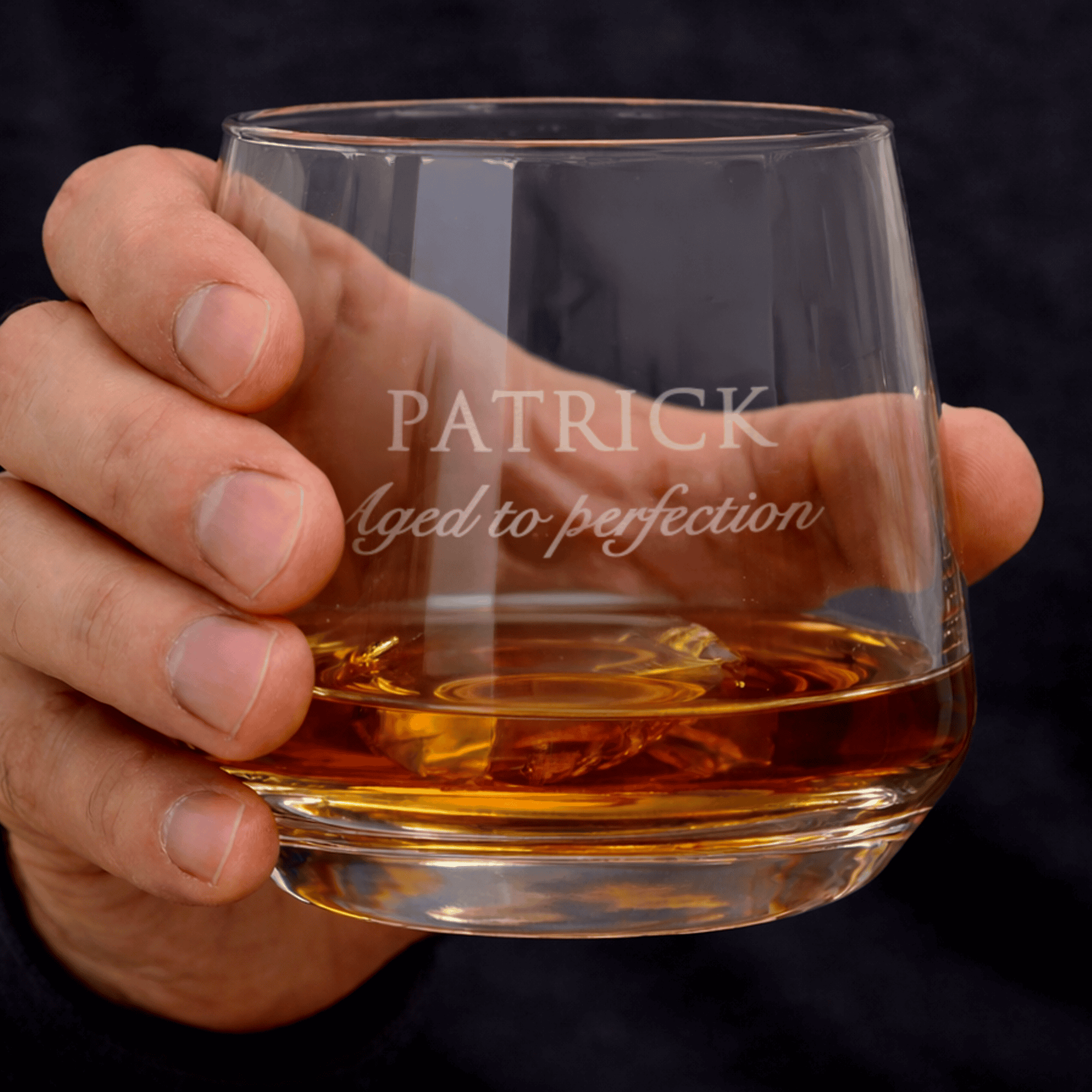 personalised redefined glass tumbler with a message engraved over 2 lines