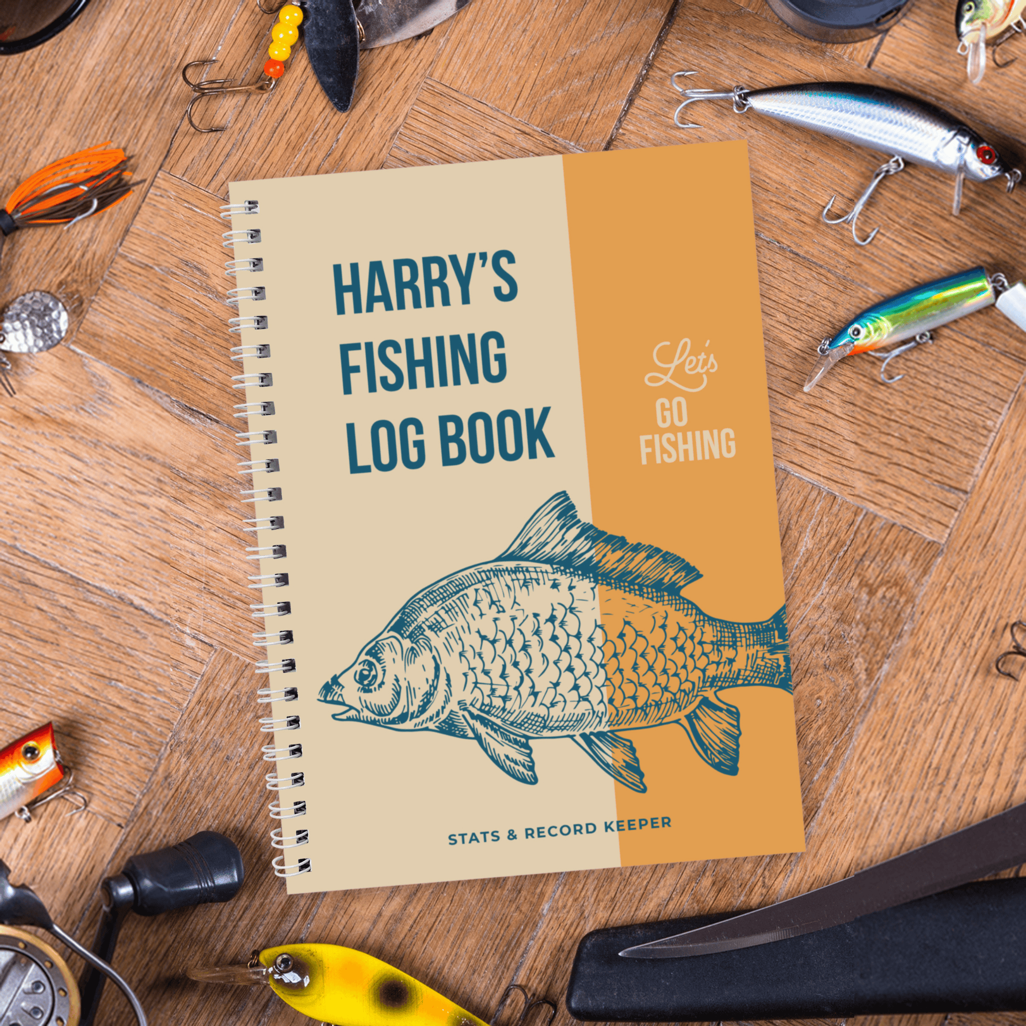personalised fishing log book