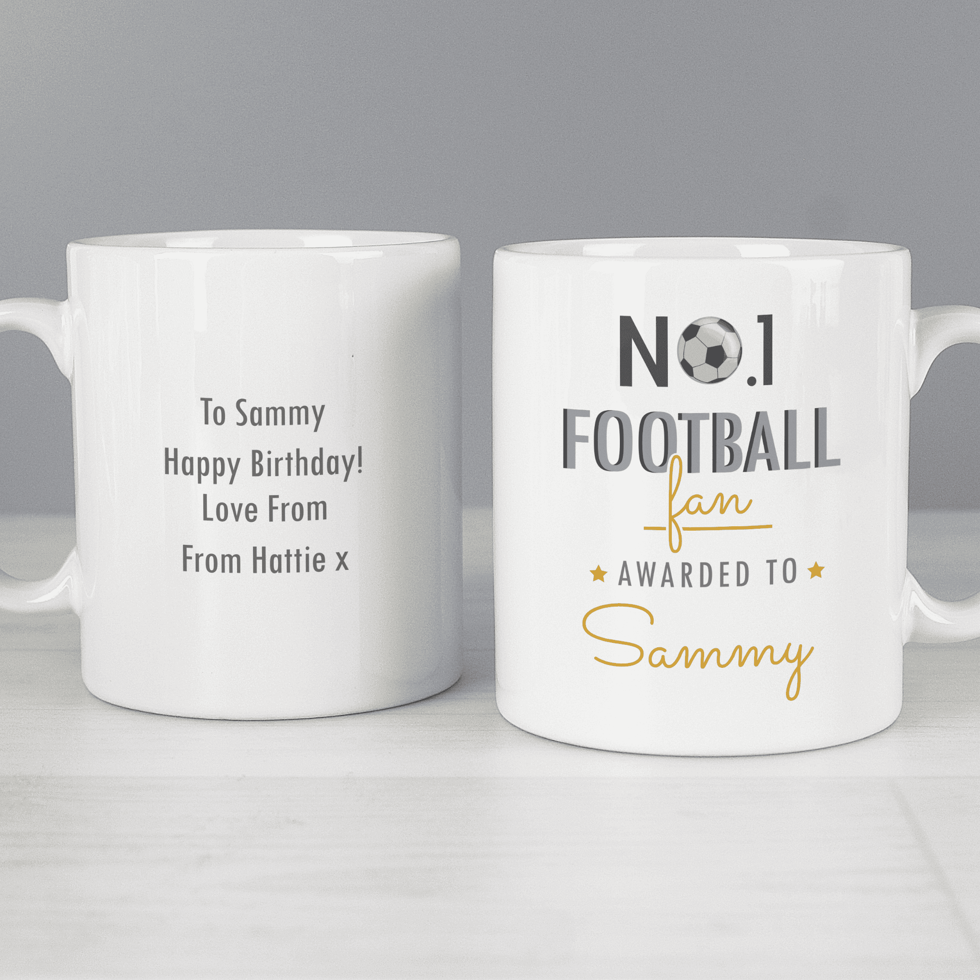 personalised number one football fan mug