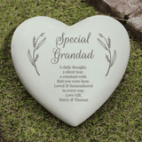 personalised heart memorial stone engraved with a name and any message over 8 lines