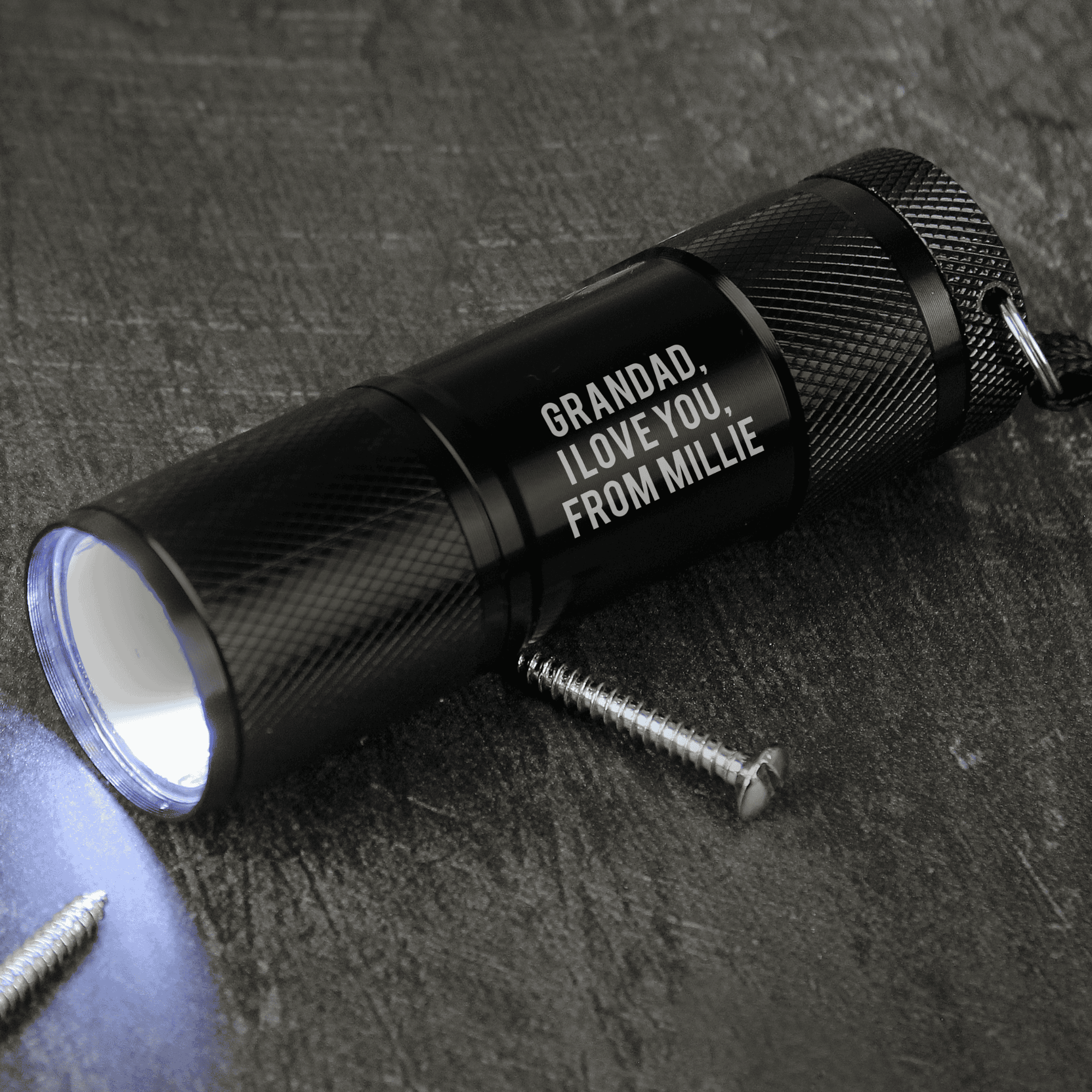 personalised mini torch with any message personalised over 3 lines