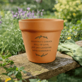 personalised teracotta pot with any message over 4 lines