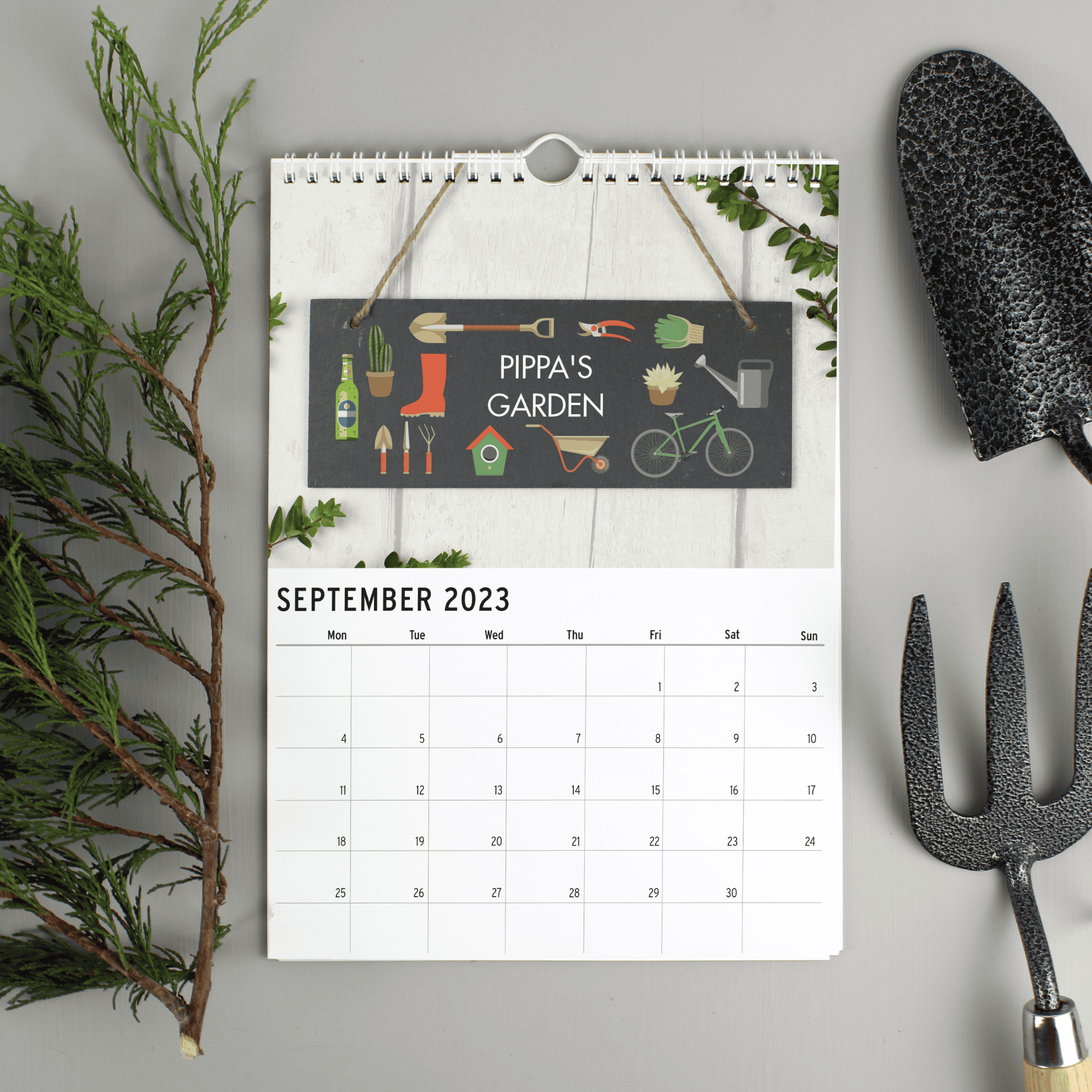 personalised gardening a4 wall calendar